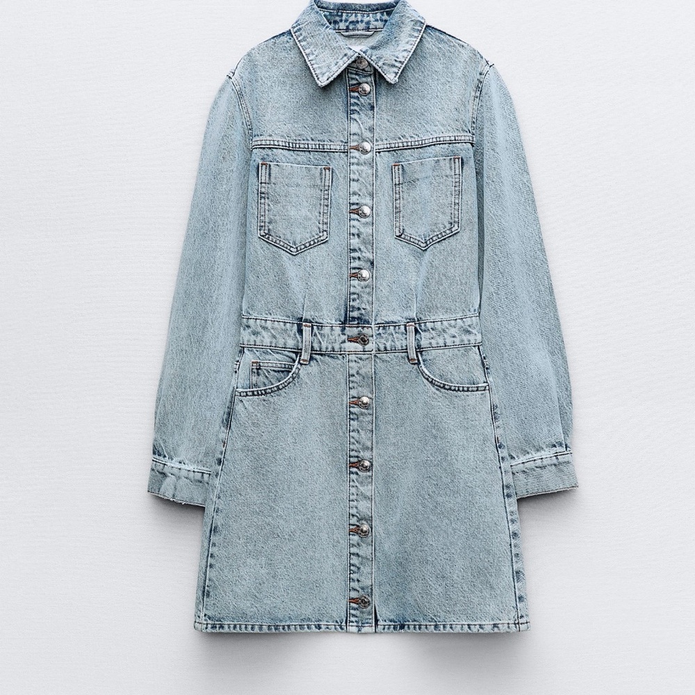 Zara Light Blue Denim Mini Dress